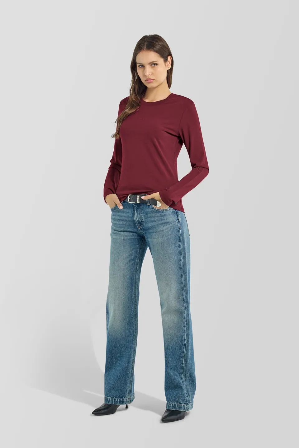 gas-hanike-m-l-logo-g-s-2899-langarmshirt-damen-slim image 1