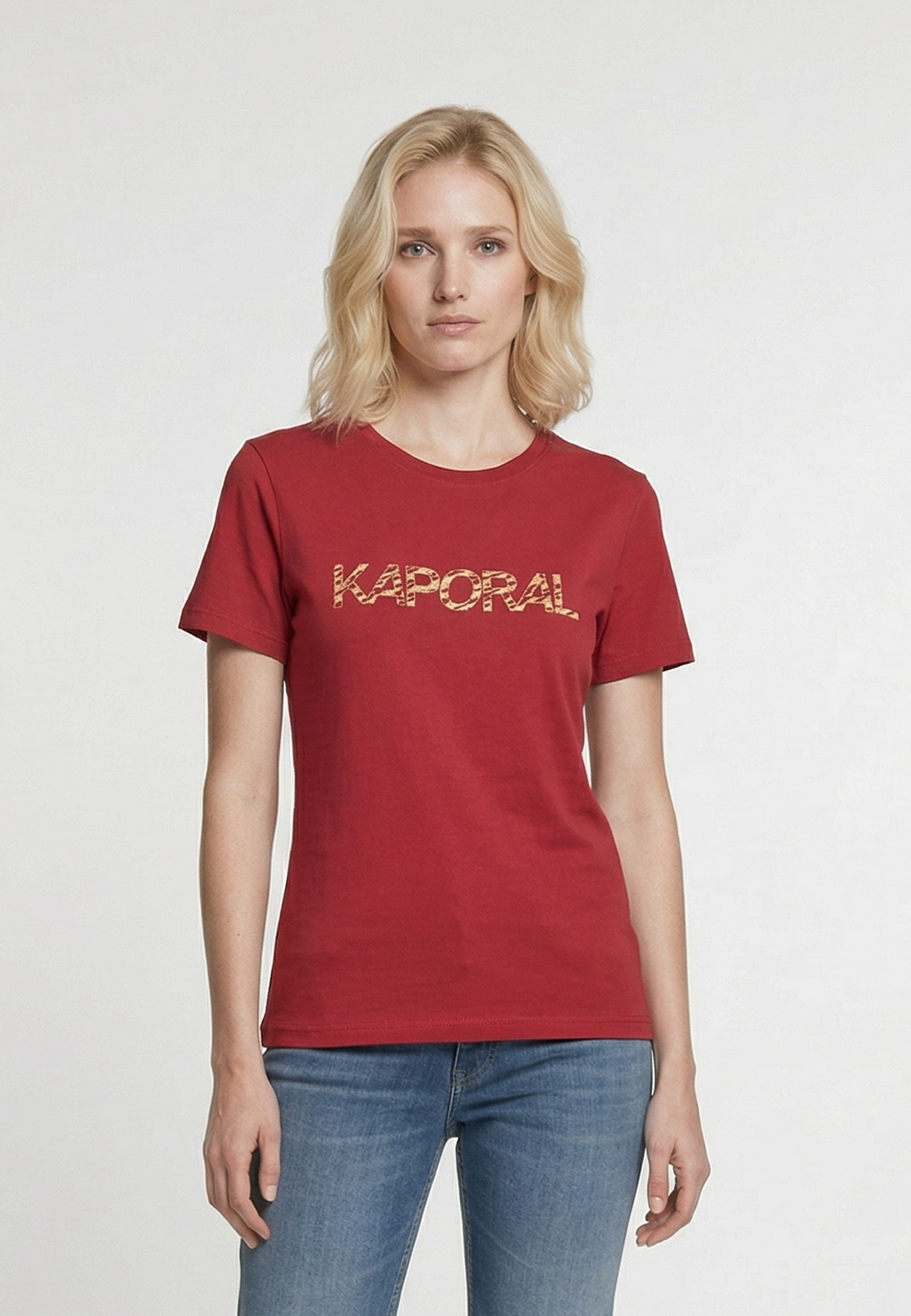 kaporal-selor-t-shirt-rot-slim-damen-baumwolle-stretch image 2