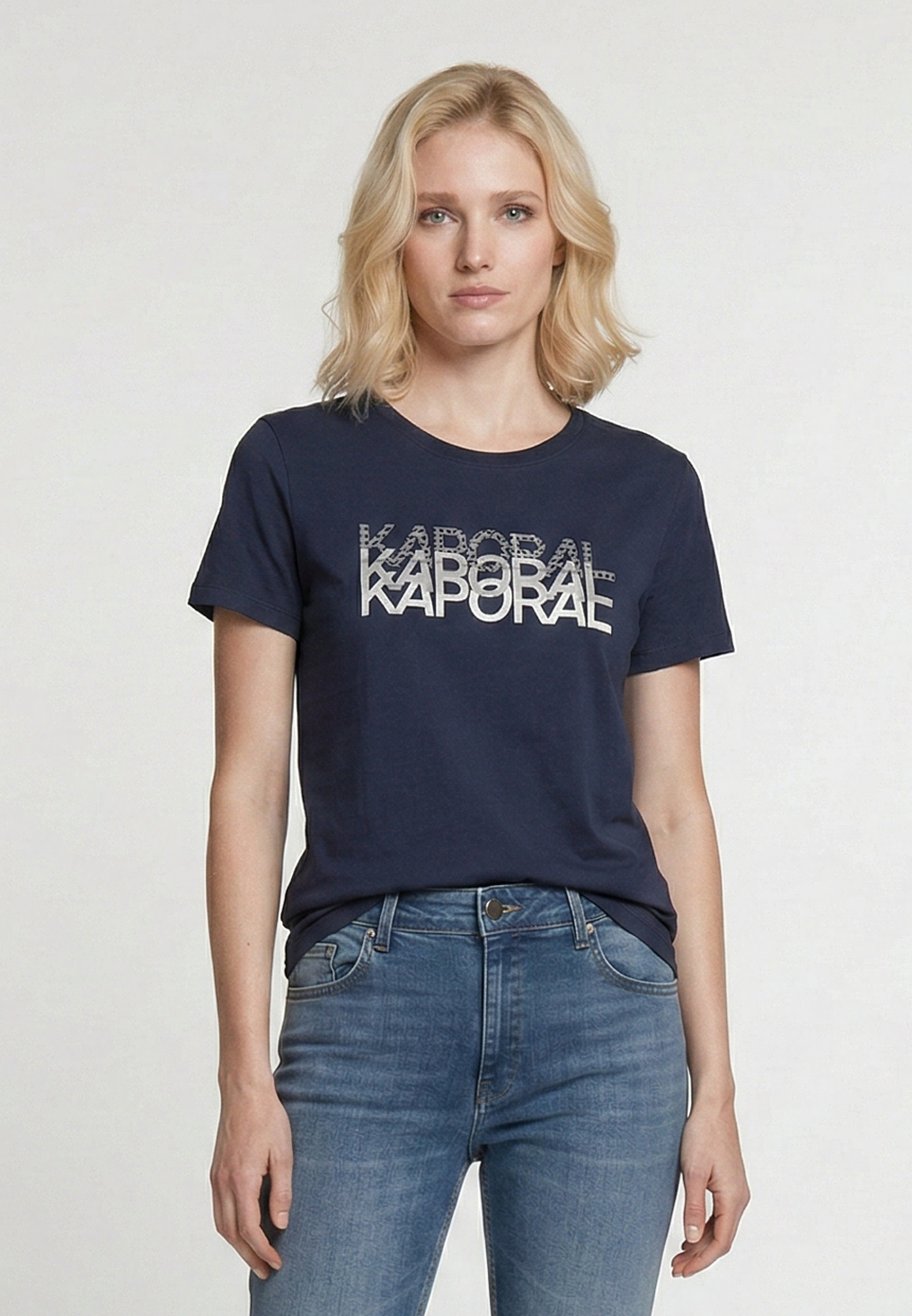 kaporal-kym-t-shirt-damen-marine-baumwolle-print image 2