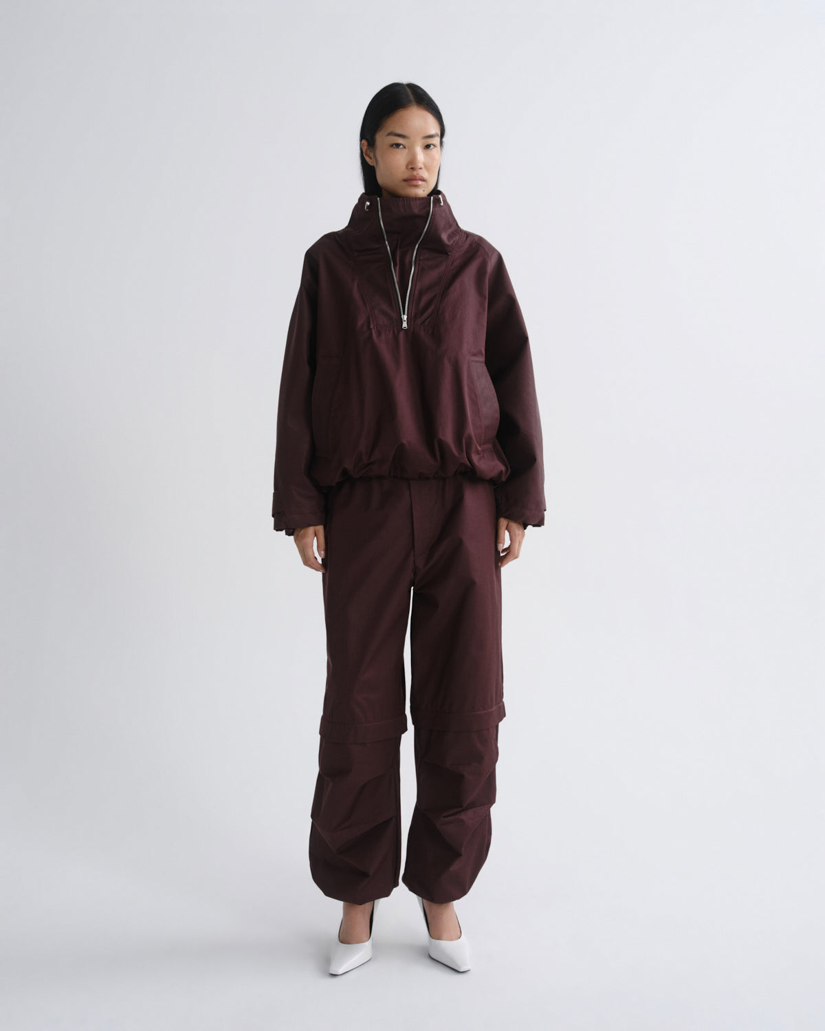 agolde-coulson-jacket-cordovan-damen-jacke-nylon-burgunder image 5