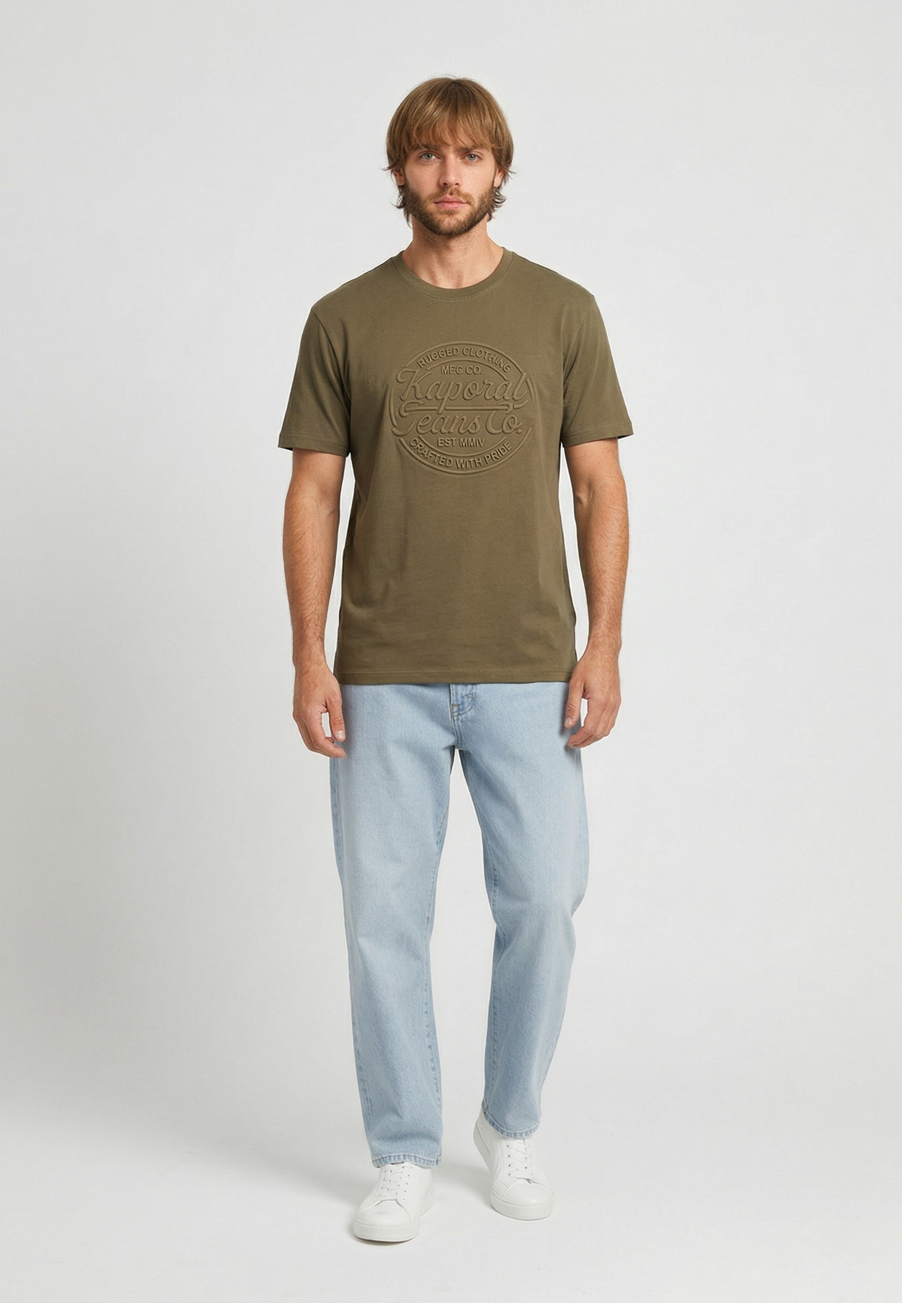 kaporal-kraft-t-shirt-herren-khaki-regular-baumwolle image 1