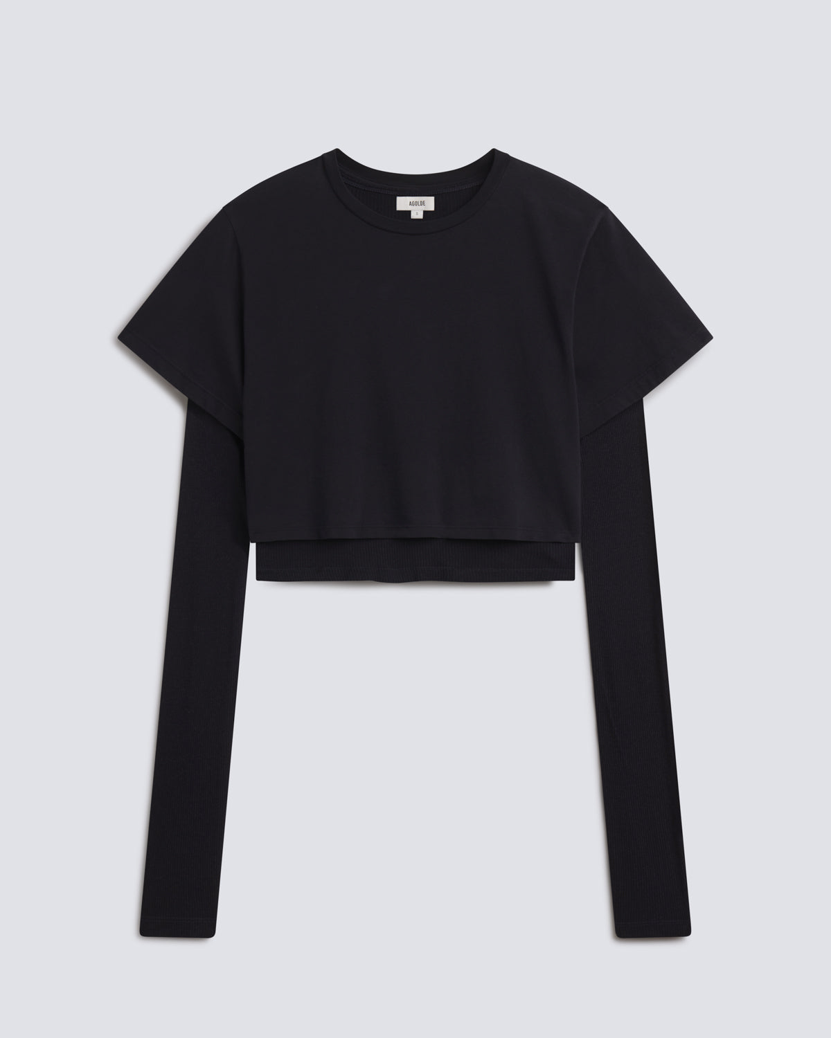 agolde-romily-tee-t-shirt-blackened-navy-cropped image 6