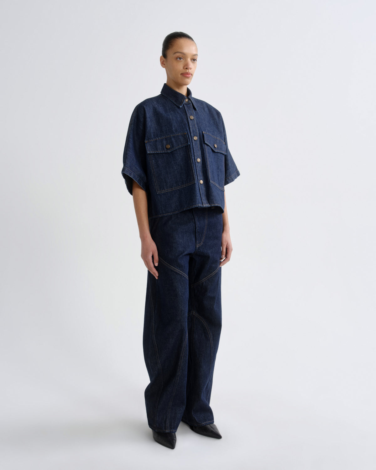 agolde-taron-shirt-rinse-kurzarm-denimhemd image 4