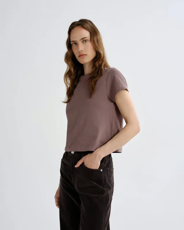 agolde-adine-shrunken-tee-mauvine-dunkelrosa image 1