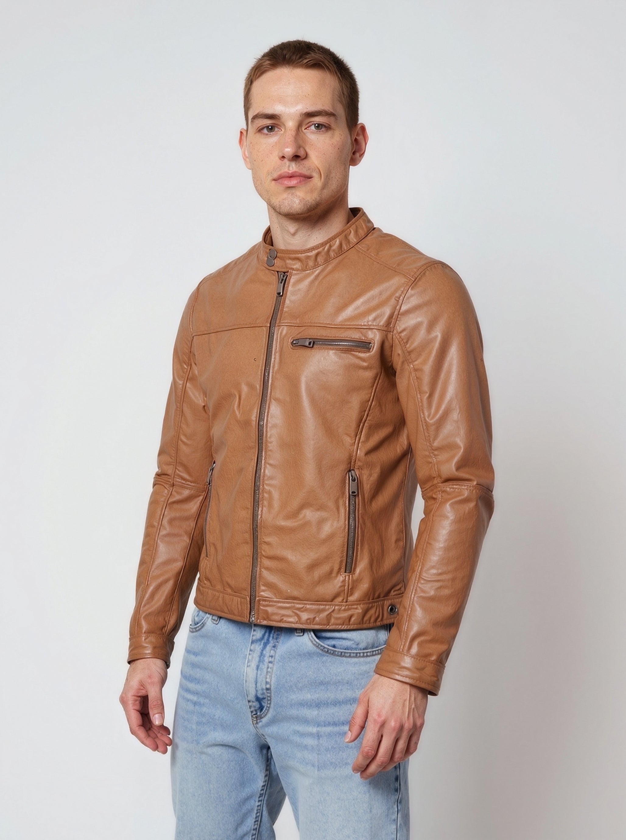 kaporal-calvin-bikerjacke-cognac-lammleder-herren-slim image 2