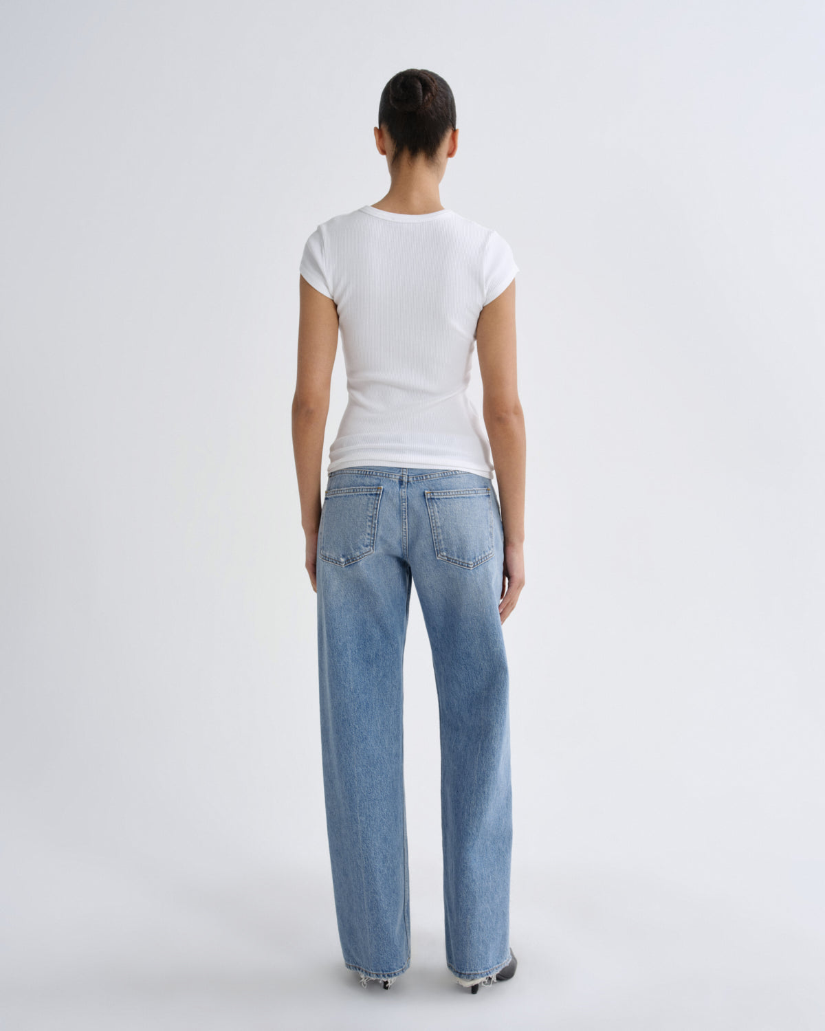 agolde-edison-tee-t-shirt-damen-white-figurbetont image 2