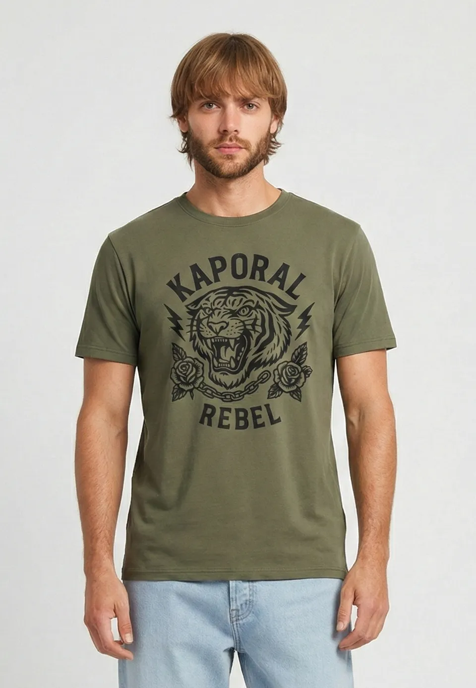 kaporal-kulum-t-shirt-herren-khaki-regular-baumwolle image 1