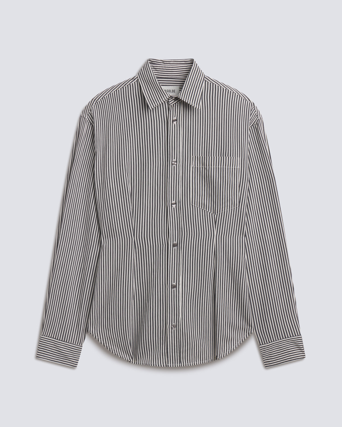 agolde-cinch-shirt-hemd-solene-stripe-schwarz-wei-gestreift image 6