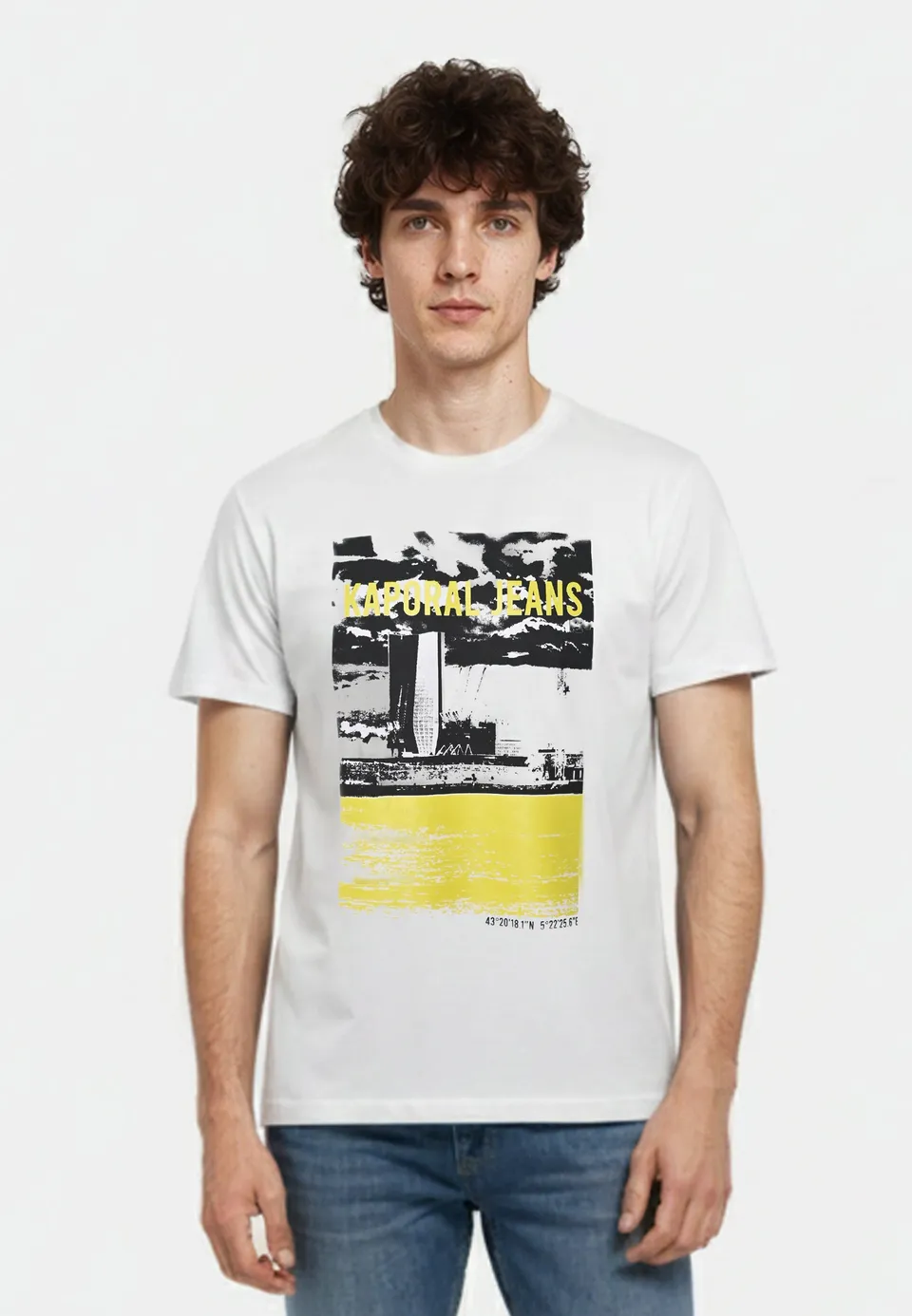 kaporal-dock-t-shirt-herren-wei-print-regular image 1