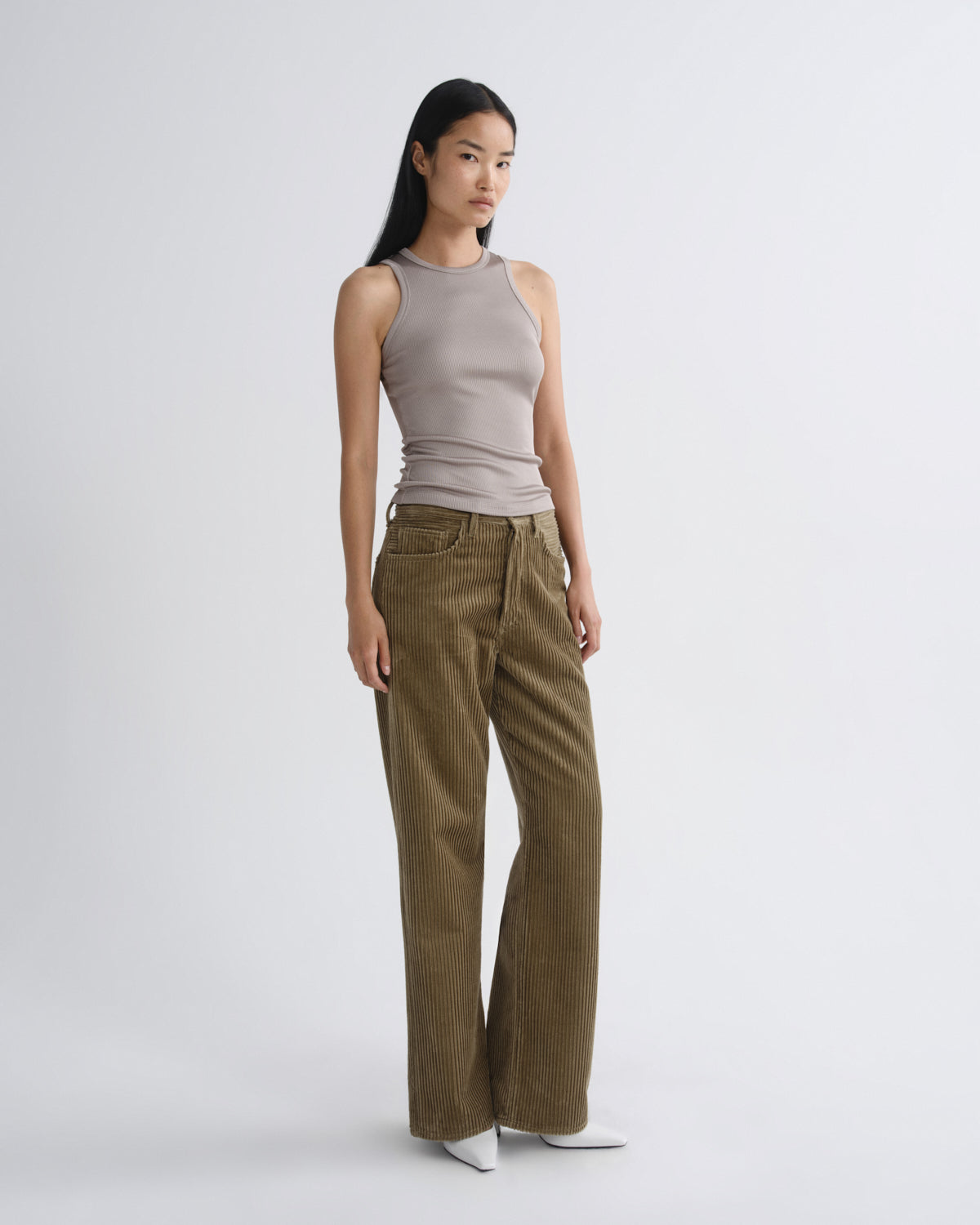 agolde-andre-racer-tank-top-taupe-beige-ripp-damen image 4