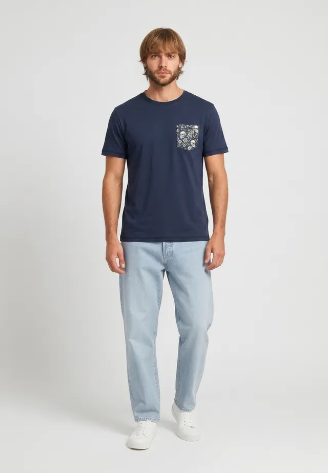 kaporal-kampala-t-shirt-herren-marine-brusttasche-baumwolle image 1