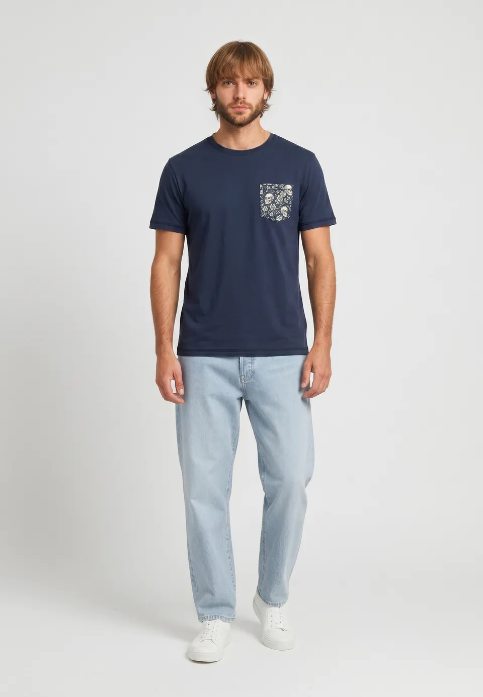 kaporal-kampala-t-shirt-herren-marine-brusttasche-baumwolle image 1