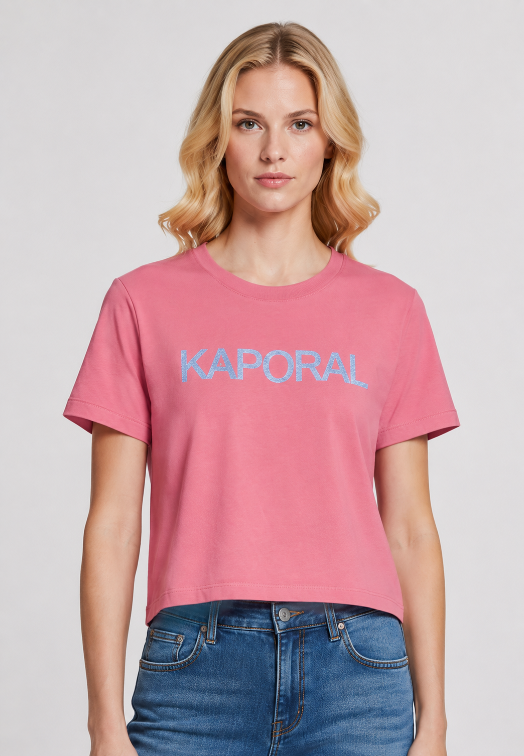 kaporal-kippa-t-shirt-damen-rosa-kurzarm-mit-logo image 2