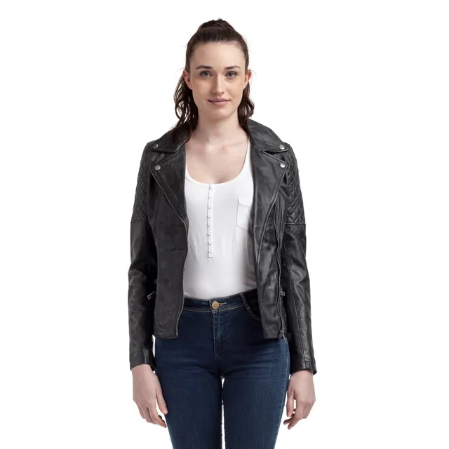 kaporal-megane-perfecto-damen-vintage-schwarz-echtleder image 1