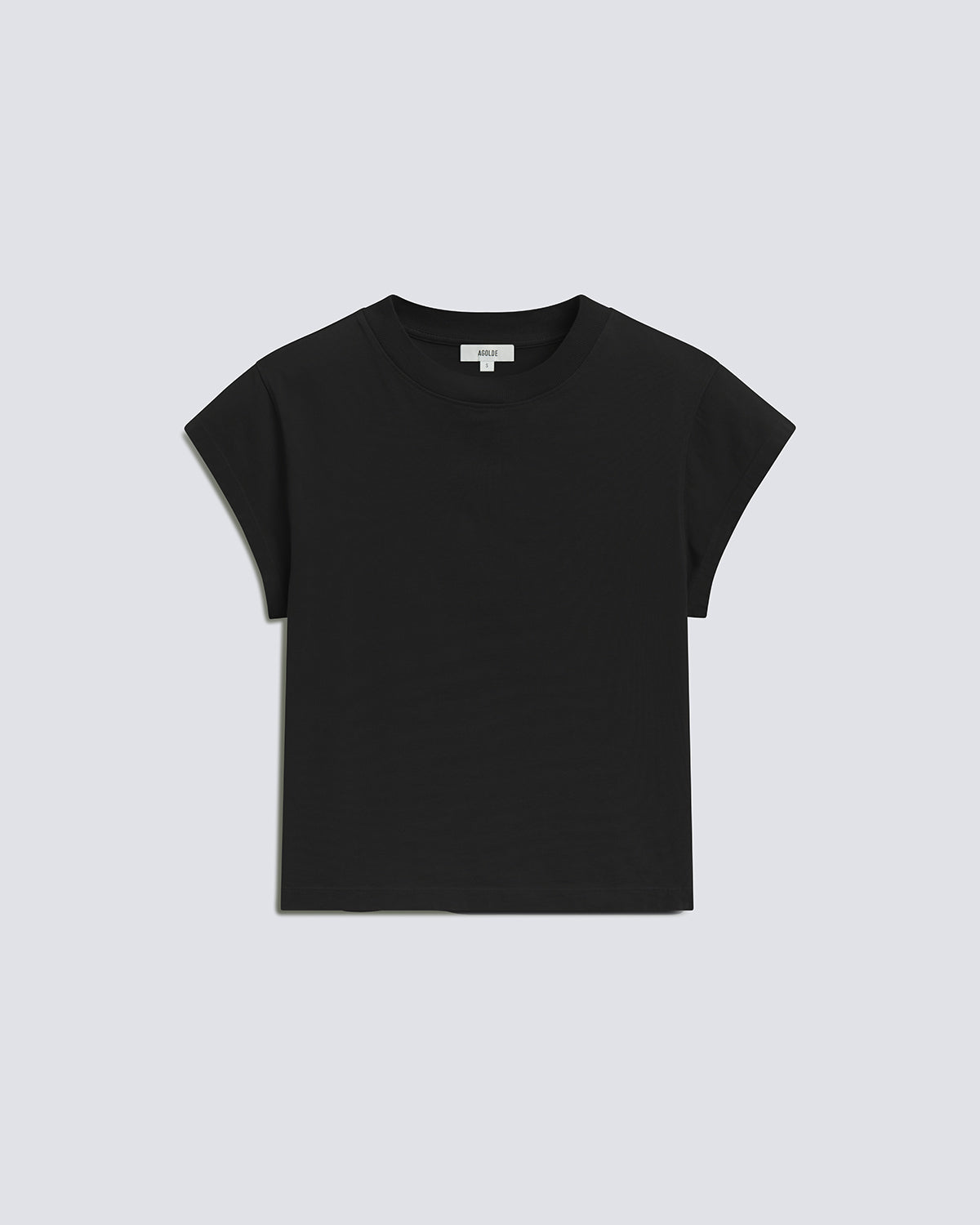 agolde-bryce-cap-sleeve-t-shirt-damen-schwarz-baumwolle image 6
