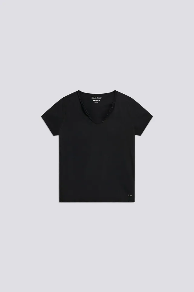 gas-lusy-m-c-0200-damen-t-shirt-slim-fit-henley-schwarz image 1