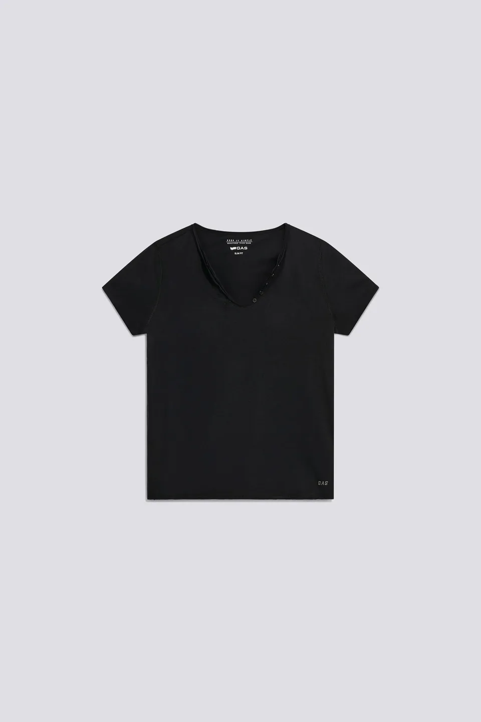 gas-lusy-m-c-0200-damen-t-shirt-slim-fit-henley-schwarz image 1