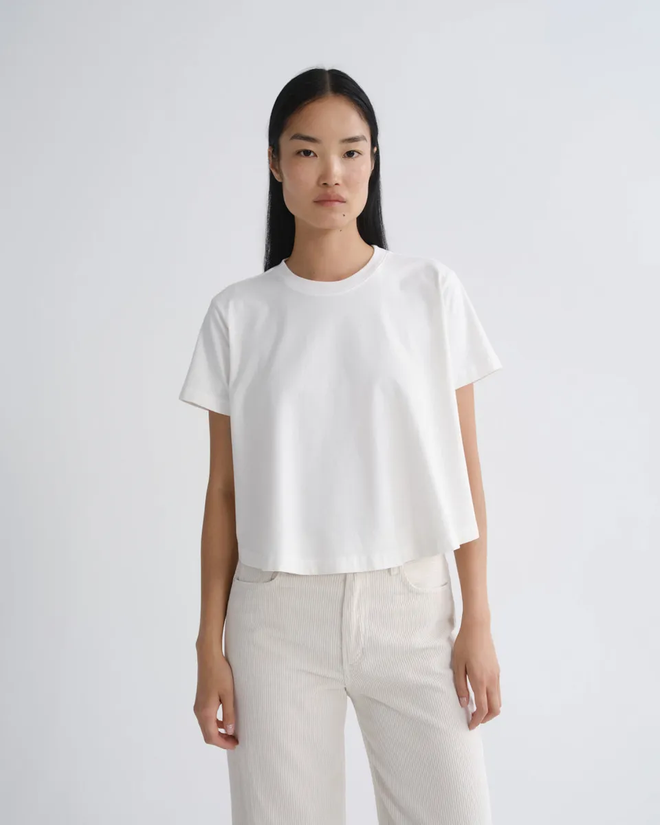 agolde-marina-t-shirt-damen-white-ash-cropped image 1