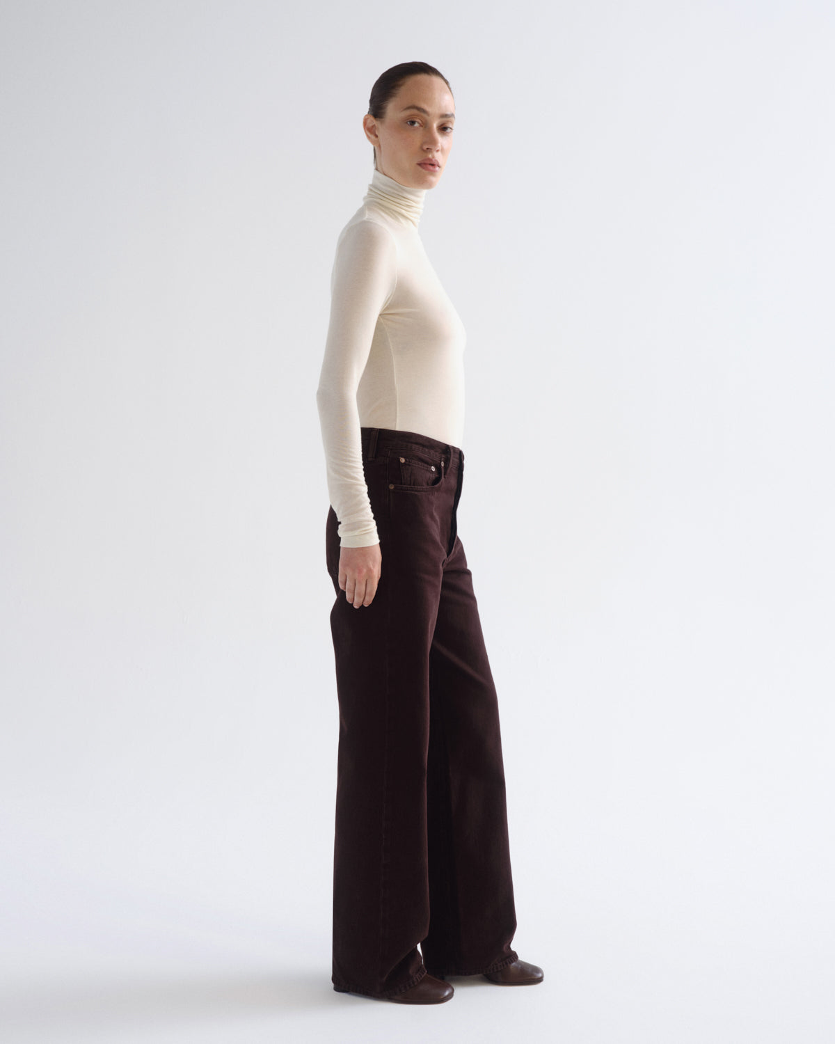 agolde-pascale-turtleneck-oat-milk-rolli-damen image 4