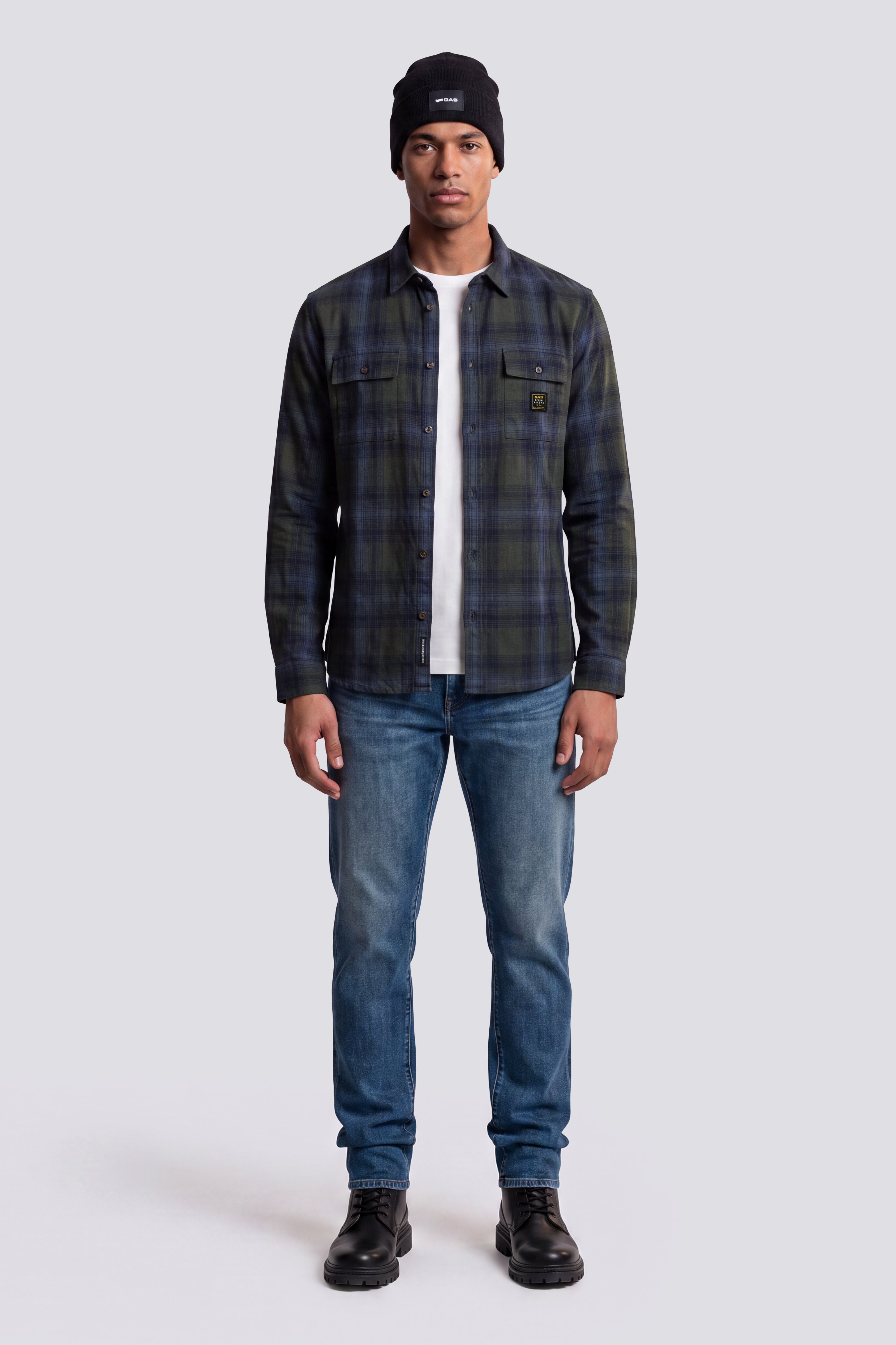 gas-tar-93md-tapered-jeans-herren-stretch-dunkel image 1