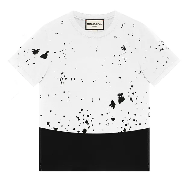 goldenim-paris-homme-1020-t-shirt-herren-wei-schwarz image 1