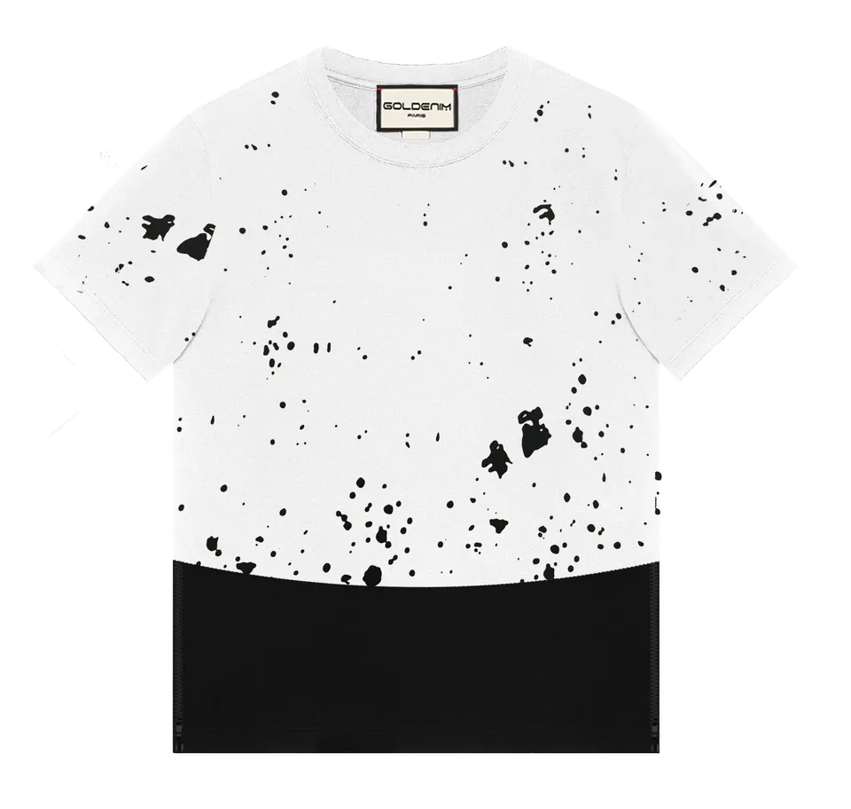 goldenim-paris-homme-1020-t-shirt-herren-wei-schwarz image 1