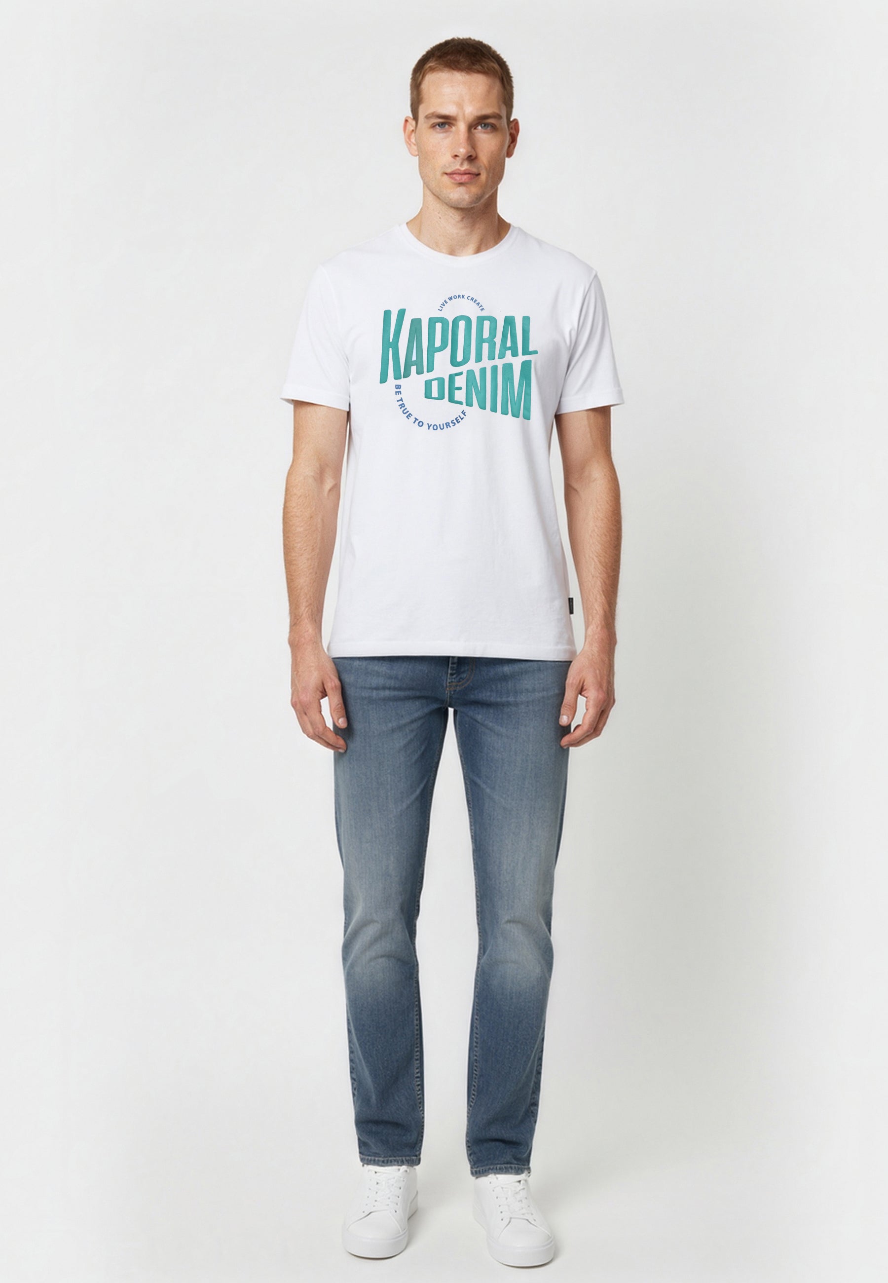 kaporal-java-t-shirt-herren-wei-regular-100-baumwolle image 2