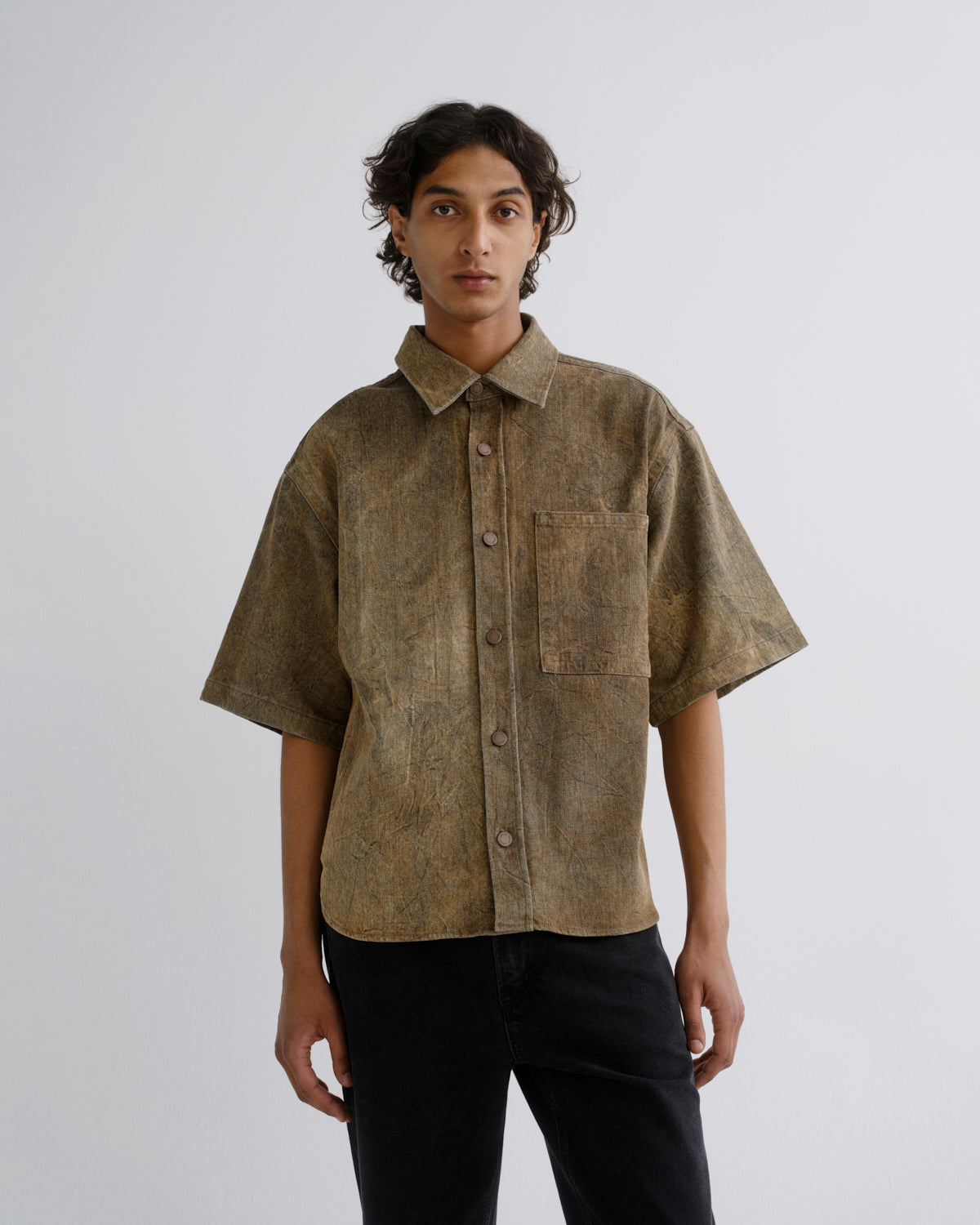 agolde-watson-shirt-herren-hemd-bark-kurzarm-denim image 1