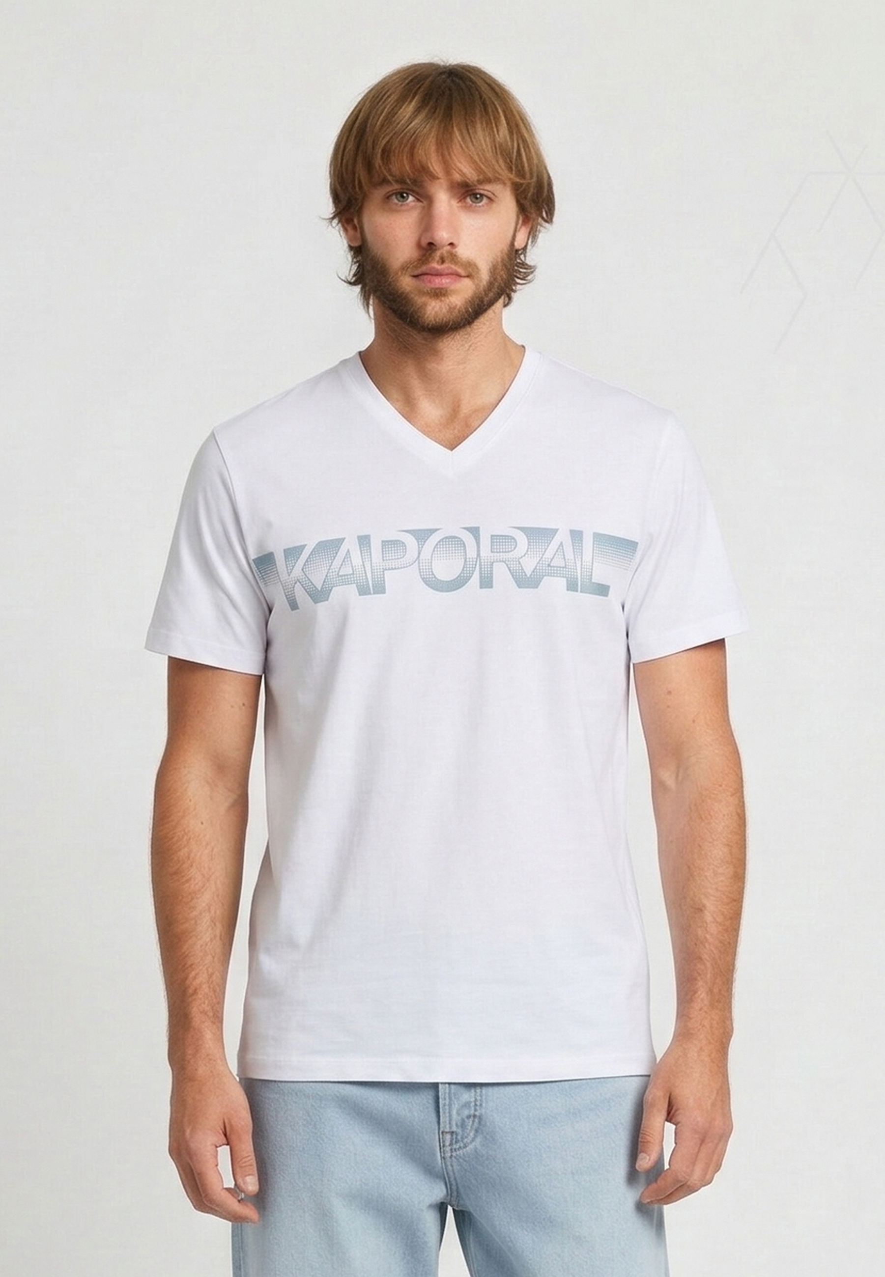 kaporal-bart-t-shirt-herren-wei-slim-v-ausschnitt image 1