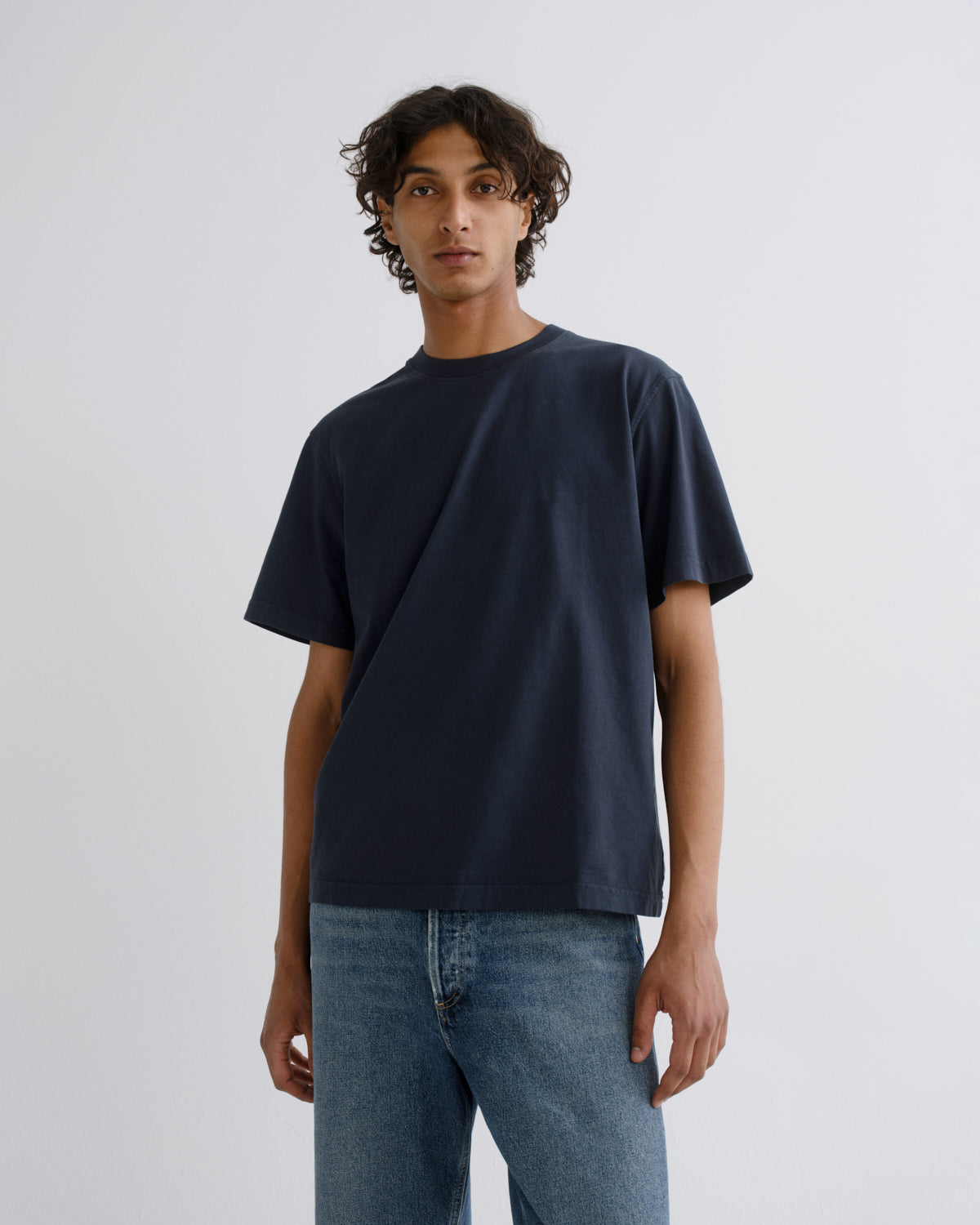 agolde-asha-mock-neck-tee-lyon-blaues-t-shirt image 1