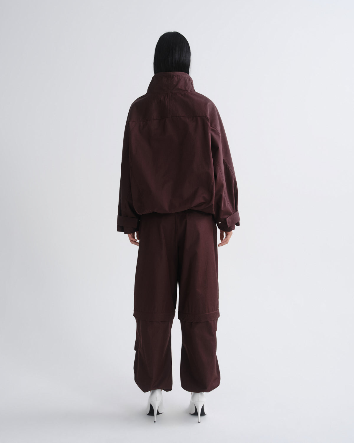 agolde-coulson-jacket-cordovan-damen-jacke-nylon-burgunder image 2