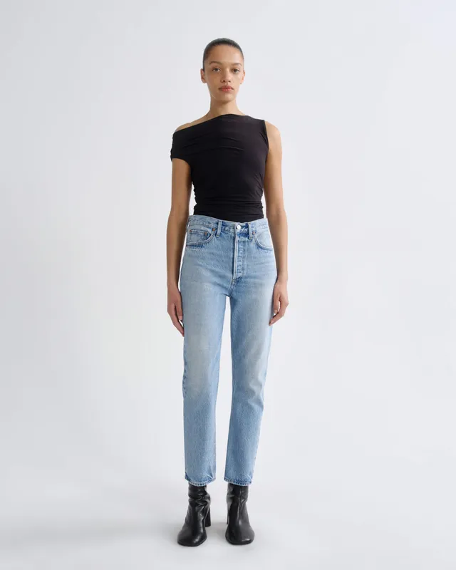 agolde-riley-crop-stream-jeans-blau-high-rise-straight image 1
