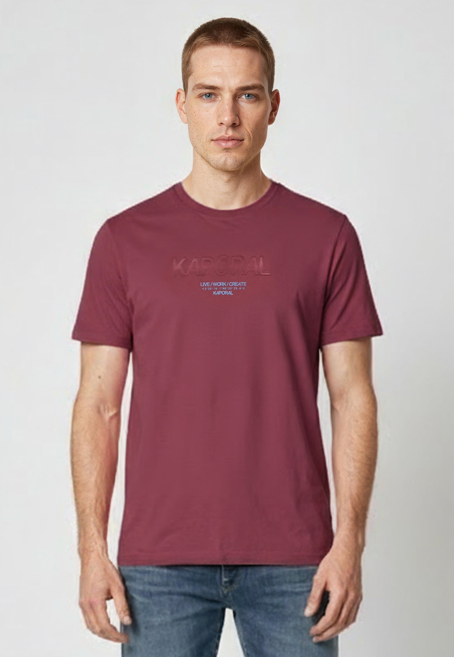 kaporal-niraj-t-shirt-bordeaux-herren-baumwolle image 1