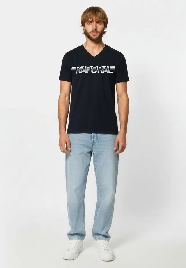 kaporal-bart-t-shirt-herren-schwarz-slim-v-ausschnitt image 1